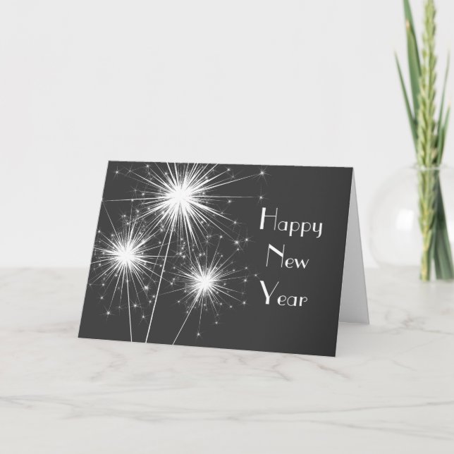 Corporate Happy New Year Card (grey) (Front)