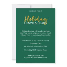 Corporate Holiday Lunch & Learn Invite