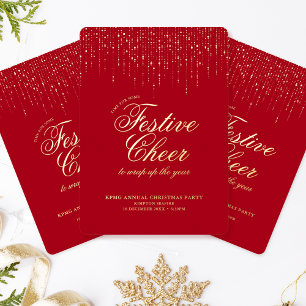 Corporate Holiday Party Festive Cheer Red Gold