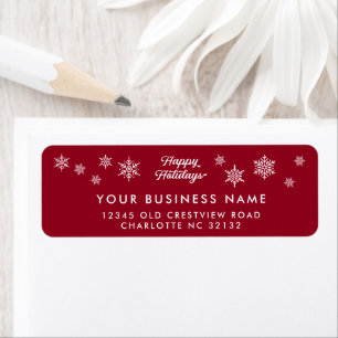 Corporate Holiday Return Address Red Snowflake