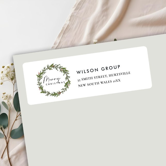 CORPORATE HOLLY BERRY WREATH CHRISTMAS ADDRESS (Creator Uploaded)