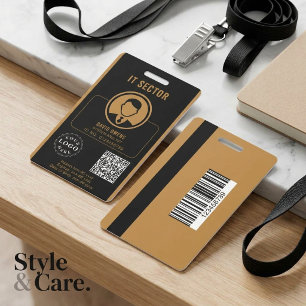Corporate ID Badge with Photo and QR Code