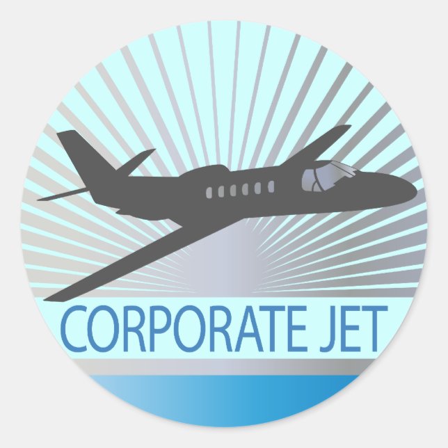 Corporate Jet Aircraft Classic Round Sticker (Front)