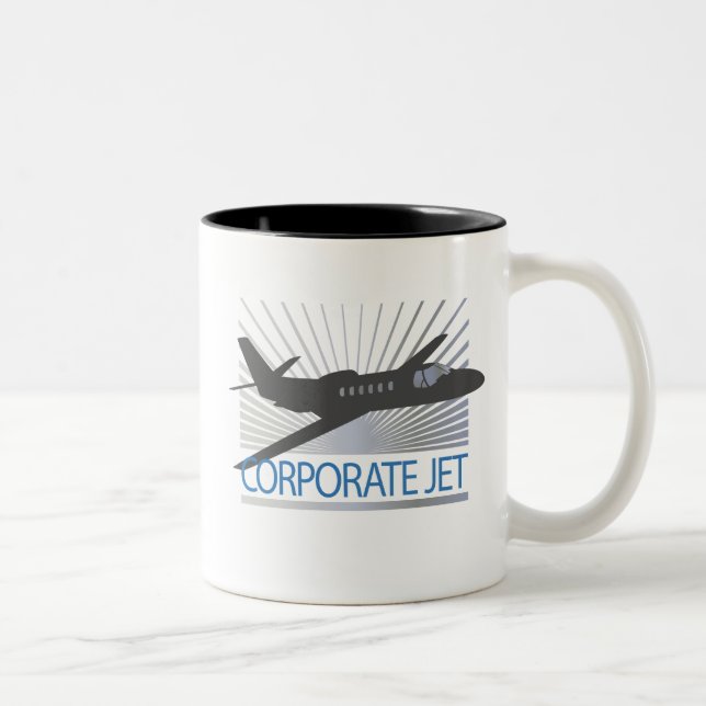 Corporate Jet Aircraft Two-Tone Coffee Mug (Right)