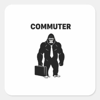 Corporate Jungle: Muscular Gorilla Commuter Square Sticker