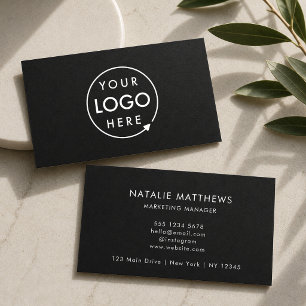 Corporate Logo Black Minimalist Professional Business Card