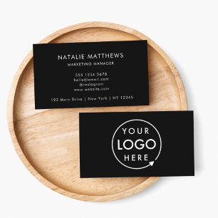 Corporate Logo   Black Minimalist Professional Business Card