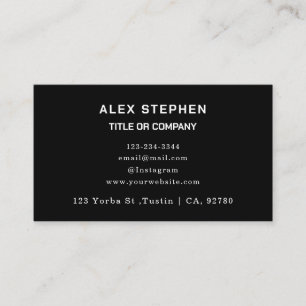 Corporate Logo Black Minimalist Professional Business Card