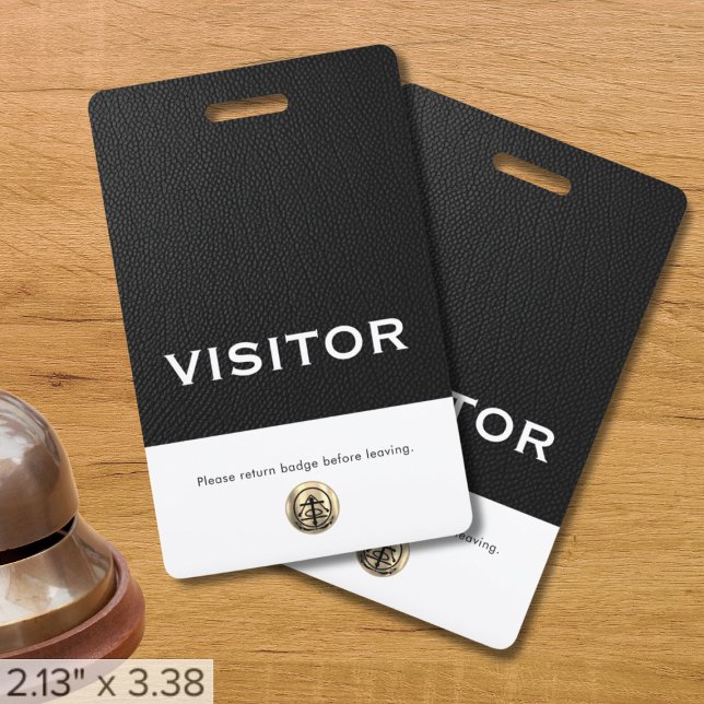 Corporate Logo Black Visitor Badge ID Badge (Creator Uploaded)