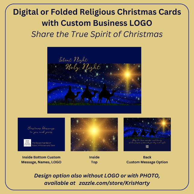 Corporate Logo Business Religious Christmas Card (Share the true Spirit of Christmas with clients, customers, prospects and your own team. Your logo. )