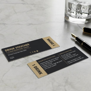 Corporate Logo Complimentary Drink Voucher Ticket