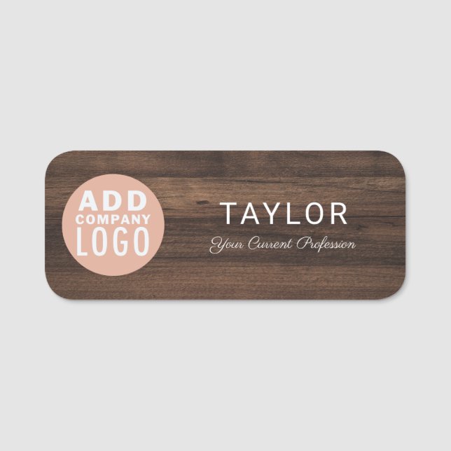Corporate Logo Employee Custom Name Tag (Front)