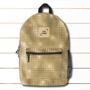 Corporate Logo Gold Abstract Pattern Printed Backpack