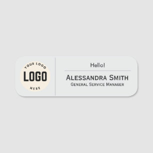 Corporate Logo Grey Colour Printed Plastic Employe Name Tag