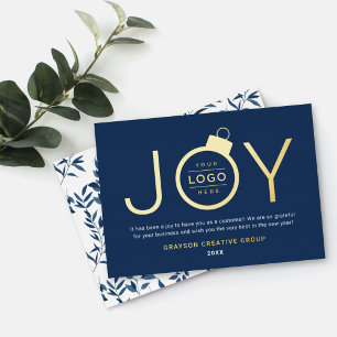 Corporate Logo Joy Ornament Navy Blue Gold