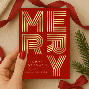 Corporate Logo Merry Christmas Red & Gold