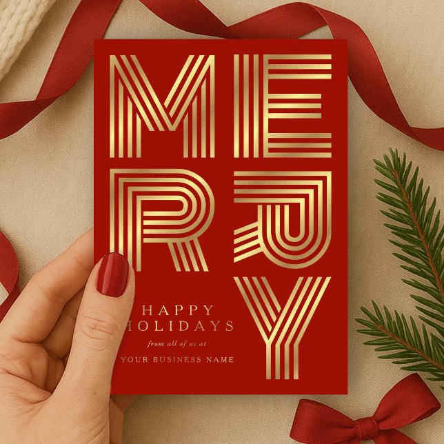 Corporate Logo Merry Christmas Red & Gold (Creator Uploaded)