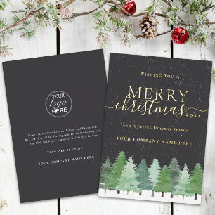Corporate Logo Merry Christmas Tree Snow