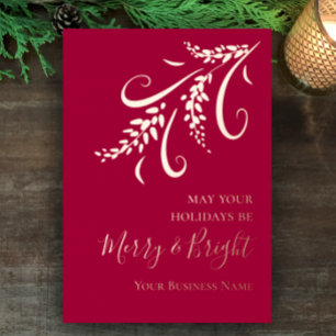 Corporate Logo Modern Elegant Red Foil Holiday