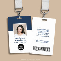 Corporate Logo Photo Barcode Custom Employee ID
