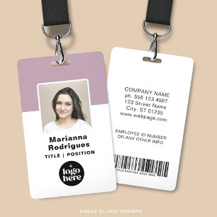 Corporate Logo Photo Barcode Custom Employee ID ID Badge