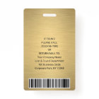 Corporate Logo Photo ID QR Barcode Brushed Gold