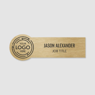 Corporate Logo Professional Faux Gold Name Tag