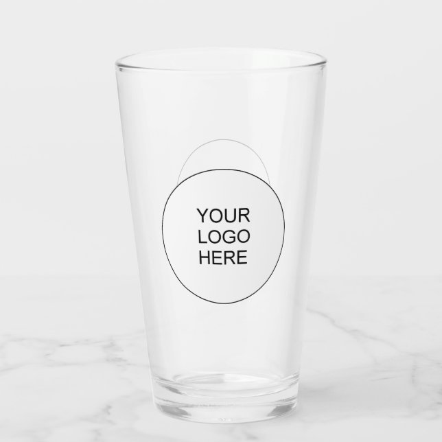 Corporate Logo Text Employee Promotional 16oz Beer Glass (Back)