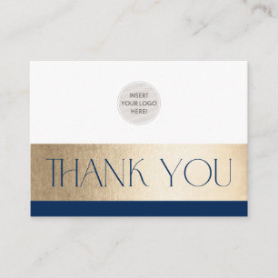 CORPORATE LOGO thank you business navy gold Business Card