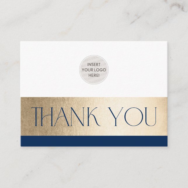 CORPORATE LOGO thank you business navy gold Card (Front)