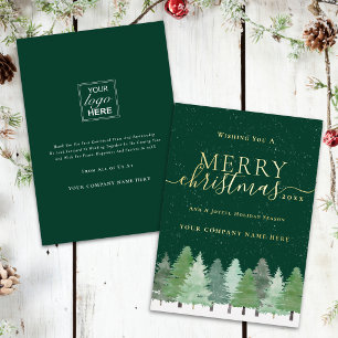 Corporate Merry Christmas Trees Company Logo Gold