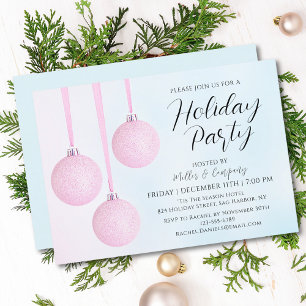 Corporate Modern Script Holiday Christmas Party Invitation