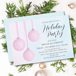 Corporate Modern Script Holiday Christmas Party Invitation