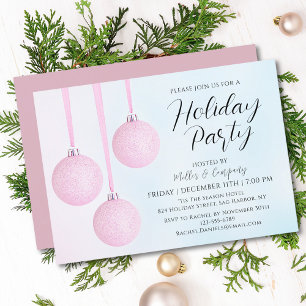 Corporate Modern Script Holiday Christmas Party Invitation