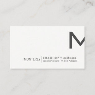 Corporate   Monogram Split (Dark Grey) Business Card
