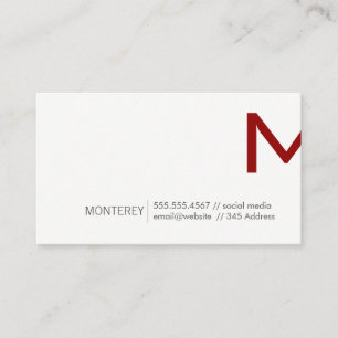 Corporate   Monogram Split (Deep Red) Business Card