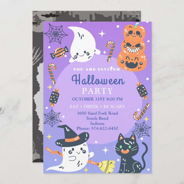 Corporate Office Business Halloween Party Custom Invitation (Front/Back)