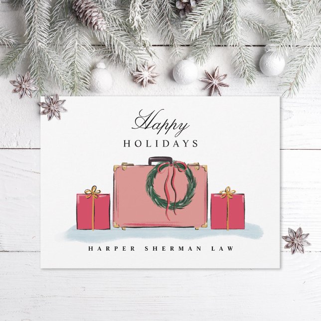 Corporate Office Travel Suitcase Holiday Card (Creator Uploaded)