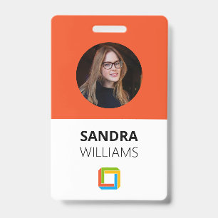 Corporate Orange Custom Employee ID Badge