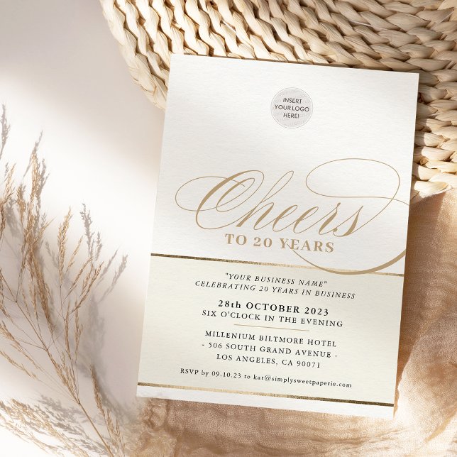 CORPORATE PARTY elegant business cheers black gold Invitation (Creator Uploaded)