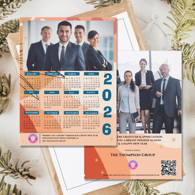 Corporate Photo Calendar Business Company Logo Holiday Postcard (Corporate Photo Calendar Business Company Logo Holiday Postcard)