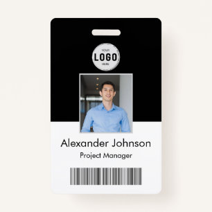 Corporate photo id name tags barcode qr code ID badge