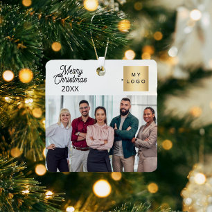 Corporate photo logo Christmas modern Metal Tree Decoration