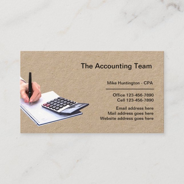 Corporate Professional Accounting Services Business Card (Front)