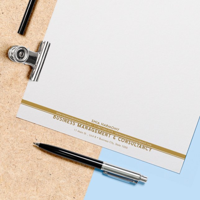 Corporate, Professional Gold Brown Custom Letterhead (Creator Uploaded)