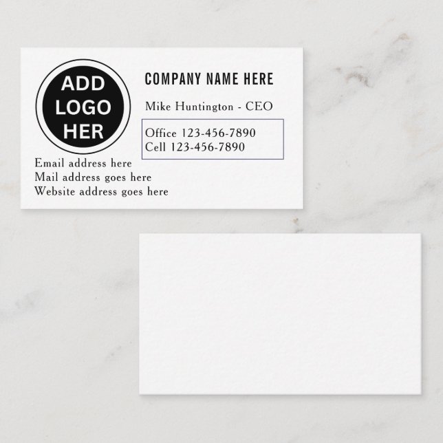 Corporate Professional Logo Design Business Card (Front/Back)