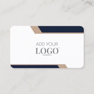 Corporate Professional Modern Geometric Navy Blue Business Card