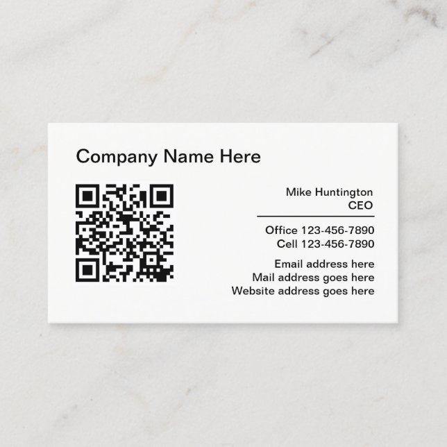 Corporate Professional QR Code Business Cards (Front)