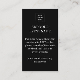 Corporate QR Event Details Insert Card