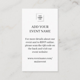 Corporate QR Event Invitation Insert Card